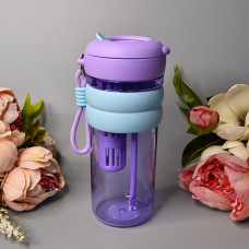Склянка для напоїв з трубочкою 900 ml Колір: Бузковий