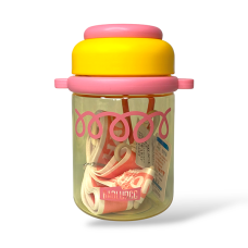 Дитяча пляшка для води з ремінцем 500 ml Колір: Жовтий/Рожевий
