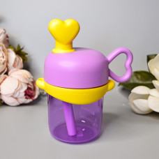 Дитячий стакан для напоїв з трубочкою 500 ml Колір: Бузковий