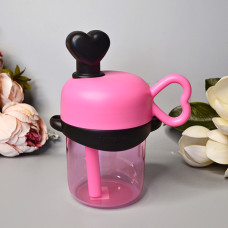 Дитячий стакан для напоїв з трубочкою 500 ml Колір: Рожевий