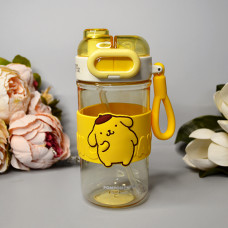 Дитяча пляшка для пиття з трубочкою "PomPomPurin" Колір: Жовтий
