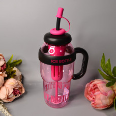  Склянка для напоїв з трубочкою та фільтром 1300 ml Колір: Чорний-Малиновий