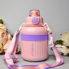 Місткий термос із фільтром для чаю 900 ml Колір: Рожевий