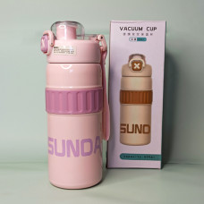 Місткий термос "Happy Sunday" 600 ml Колір: Рожевий