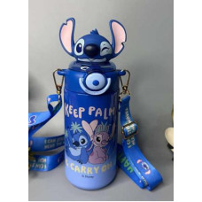 Термос Стіч 450 ml — з трубочкою, синій