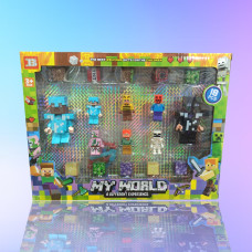 Магнітні фігурки Minecraft: 2 шт по 10 см + 6 шт по 6 см
